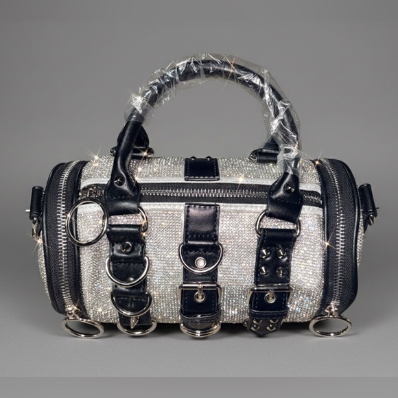 Dolls Kill Handbags - Dolls Kill Current Mood Wicked Way Bling Mini Duffle Bag - NWT Rhinestone Bling